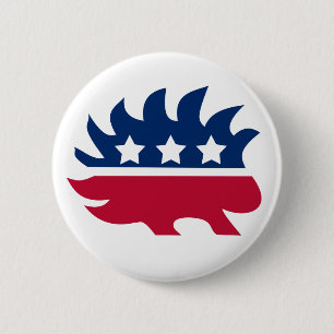 Liberalistischer Stachelschwein-Knopf Button
