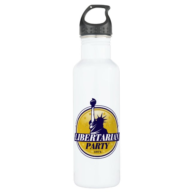 Liberalistisches Party-Logo Edelstahlflasche (Vorderseite)