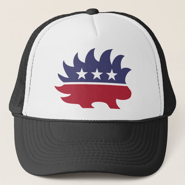 Liberalistisches Stachelschwein Truckerkappe (Vorderseite)