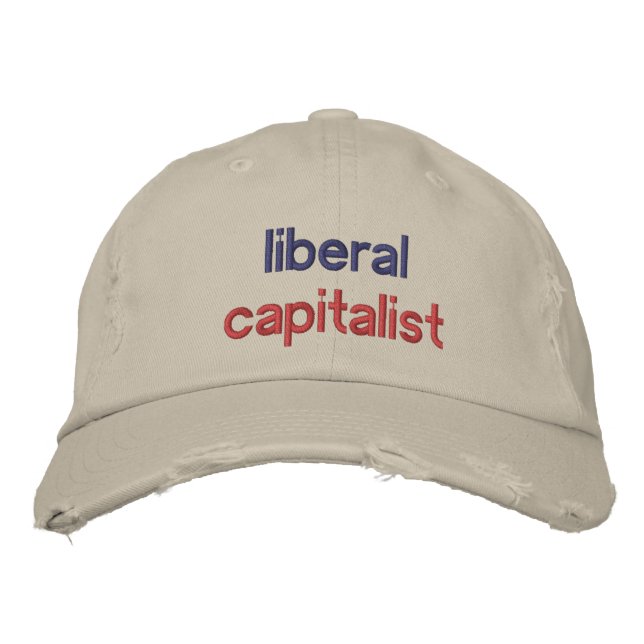 Liberalkapitalistischer Funny Political Bestickte Baseballkappe (Vorderseite)