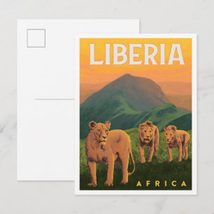 Liberia Afrika Vintage Reise  Postkarte