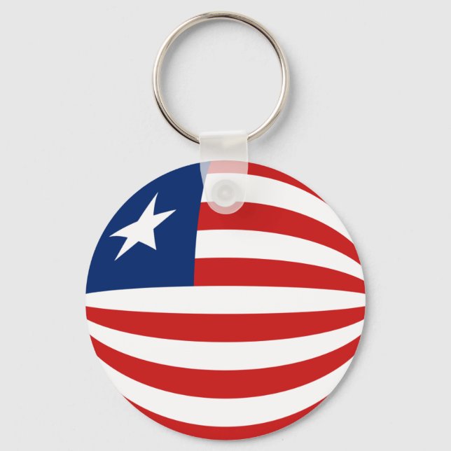 Liberia Fisheye Flag Schlüsselanhänger (Vorderseite)