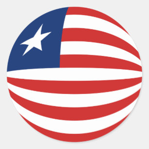 Liberia Fisheye-Flaggenaufkleber Runder Aufkleber
