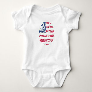 Liberia Flag Fingerprint Baby Strampler