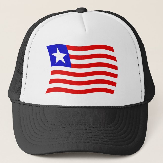 Liberia Flag Hat Truckerkappe (Vorderseite)