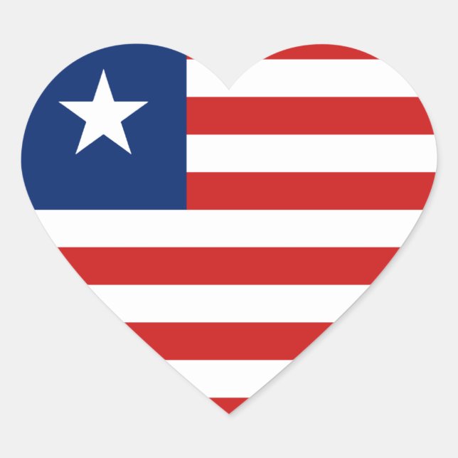 Liberia Flag Heftsticker Herz-Aufkleber (Vorderseite)