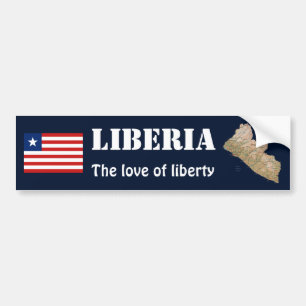 Liberia Flag + Karte Autoaufkleber