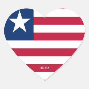 Liberia Flag Splendid Patriotic Herz-Aufkleber