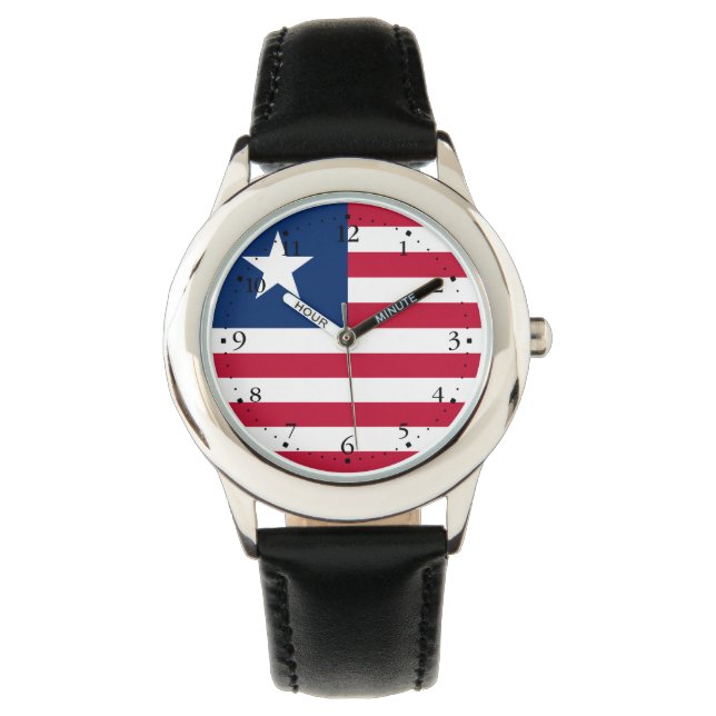 Liberia-Flagge Armbanduhr (Vorderseite)