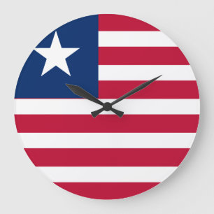 Liberia-Flagge Große Wanduhr