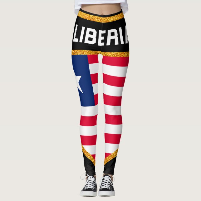 Liberia-Flagge Leggings (Vorderseite)