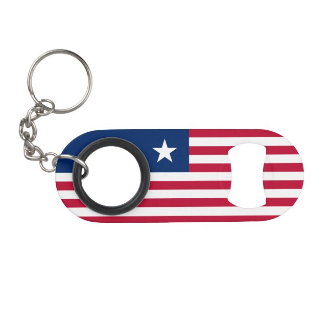 Liberia-Flagge Mini Flaschenöffner (Vorderseite (Horizontal))