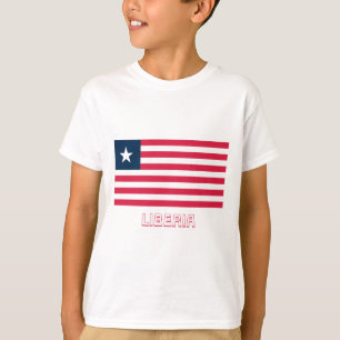 Liberia-Flagge mit Namen T-Shirt