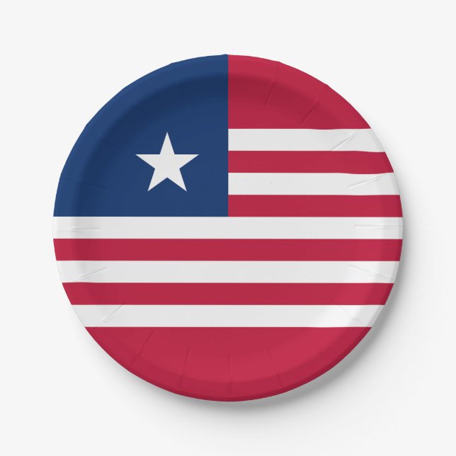 Liberia-Flagge Pappteller (Vorderseite)