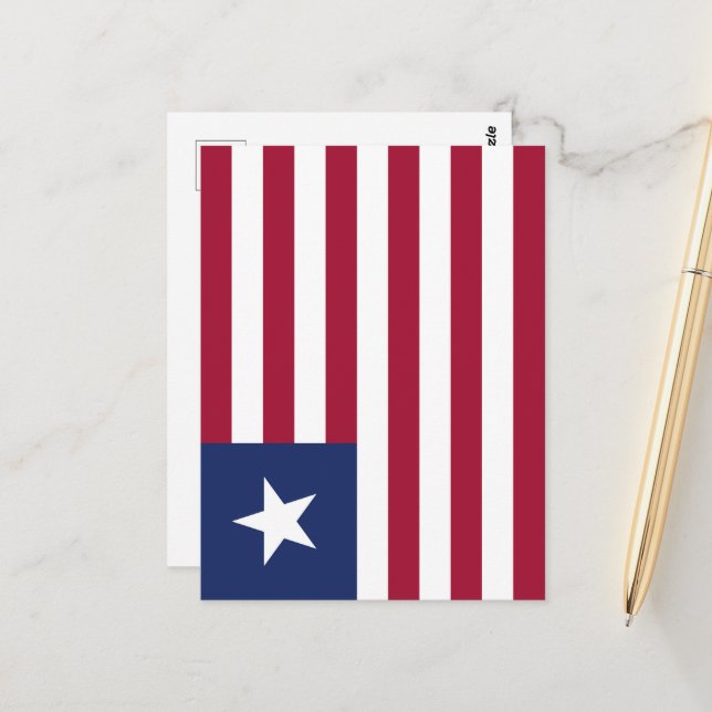 Liberia-Flagge Postkarte (Vorderseite/Rückseite Beispiel)