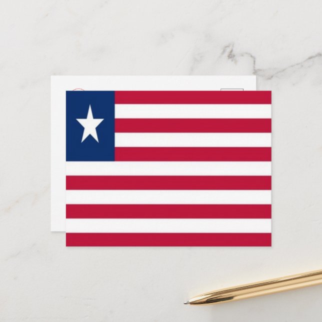 Liberia - Flagge - Postkarte (Vorderseite/Rückseite Beispiel)