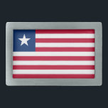 Liberia-Flagge Rechteckige Gürtelschnalle<br><div class="desc">Patriotische Flagge Liberias.</div>