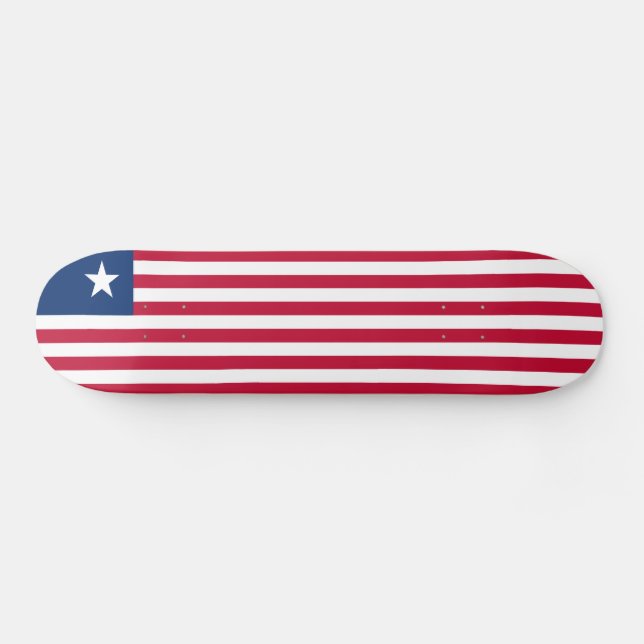 Liberia-Flagge Skateboard (Horizontal)