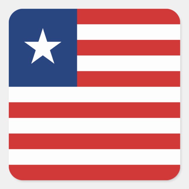 Liberia-Flaggen-Aufkleber Quadratischer Aufkleber (Vorderseite)