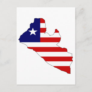 Liberia-Flaggenkarte Postkarte