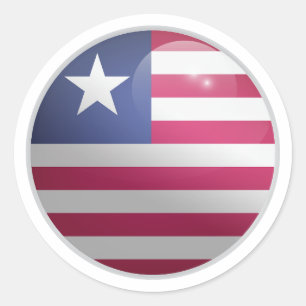 Liberia Glossy Circle Flag Runder Aufkleber