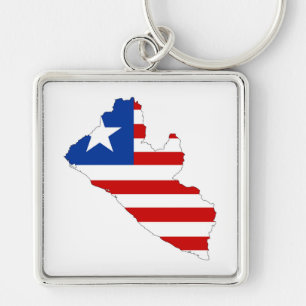 Liberia-Landesflaggekarten-Formsymbol Schlüsselanhänger