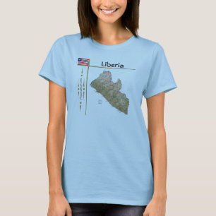 Liberia Map + Flag + Titel T - Shirt