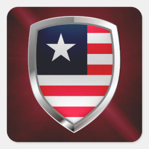 Liberia Metallic Emblem Quadratischer Aufkleber
