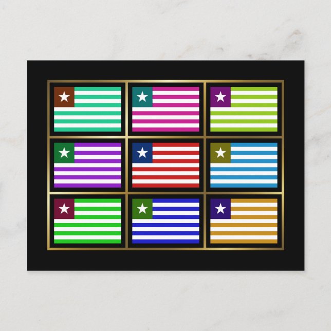 Liberia Multihue Flags Postkarte (Vorderseite)