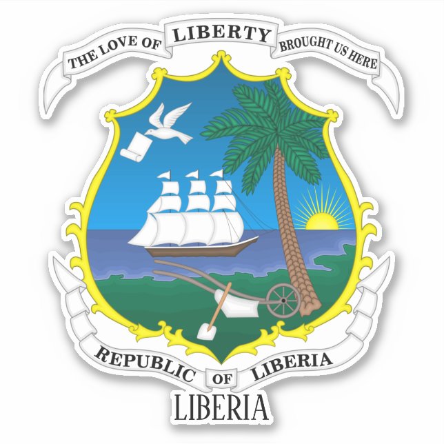Liberia National Coat of Arms Patriotic Aufkleber (Vorderseite)