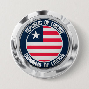 Liberia Round Emblem Button