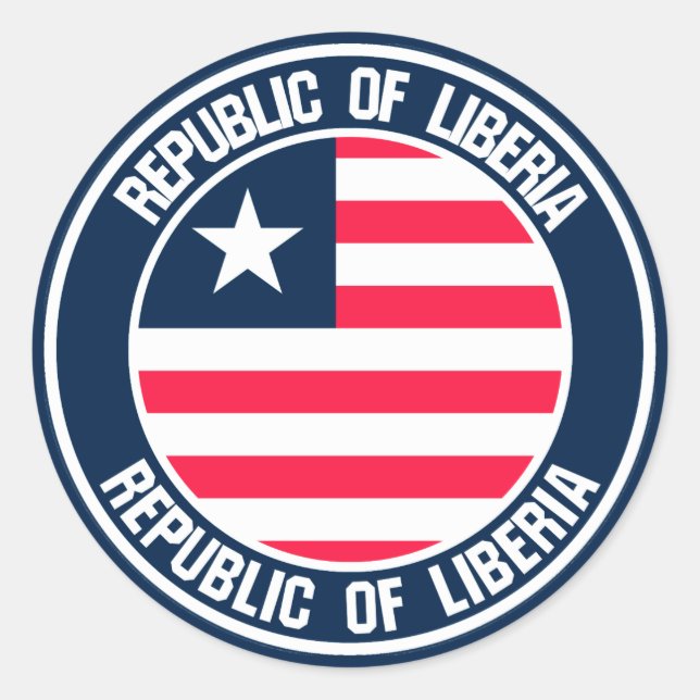 Liberia Round Emblem Runder Aufkleber (Vorderseite)