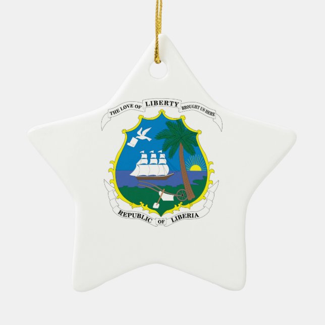 Liberia-Wappen Keramik Ornament (Vorne)