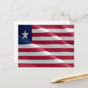 Liberia - Waving Flag - Postkarte