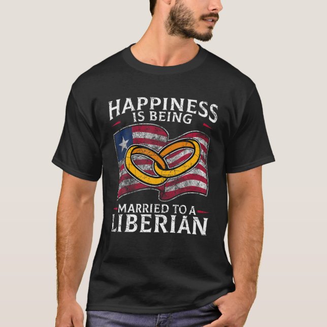 Liberian Ehe Liberia Verheiratet Hochzeitserbe T-Shirt (Vorderseite)