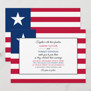 Liberianische Flagge, Flagge Liberias Hochzeit Einladung