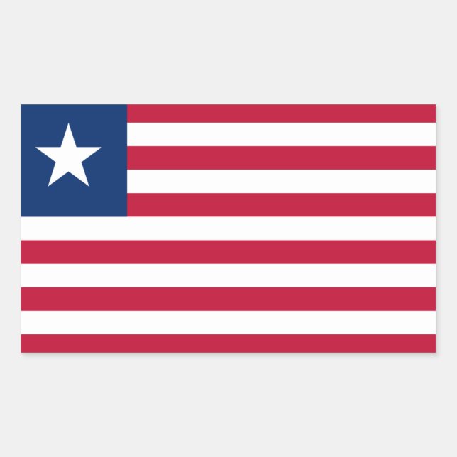 Liberianische Flagge, Flagge Liberias Rechteckiger Aufkleber (Vorderseite)