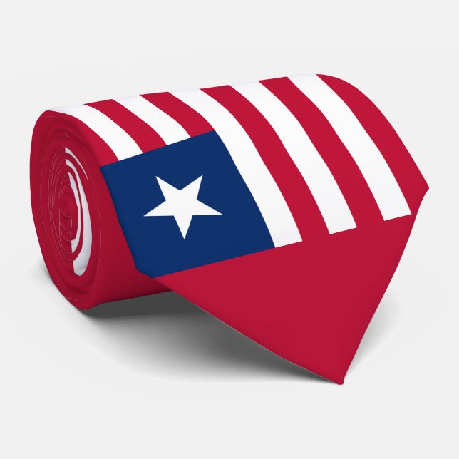 Liberianische Flagge (Liberia) Krawatte (Gerollt)