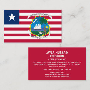 Liberianische Flagge und Wappen, Flagge Liberias Visitenkarte