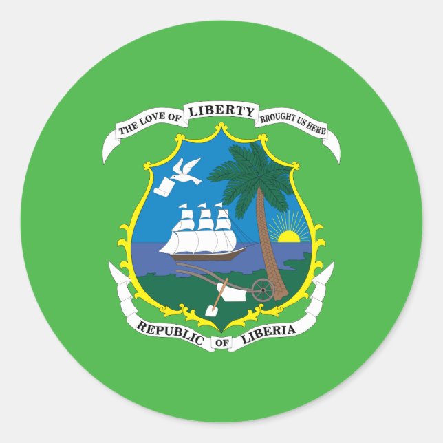 Liberianisches Wappen Runder Aufkleber (Vorderseite)
