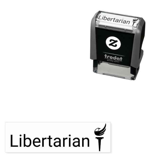 Libertäre 1,4" x 0,4" Briefmarke Permastempel (Beispiel)