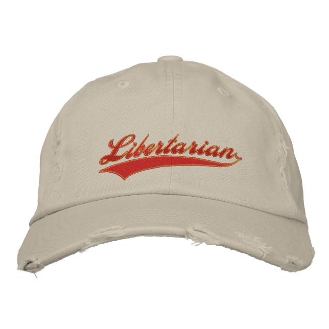 Libertarian Embroided Hat Bestickte Baseballkappe (Vorderseite)