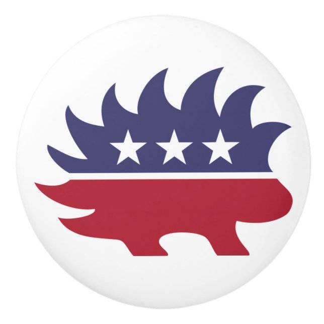Libertarian Party Porcupine Symbol Keramikknauf (Vorderseite)