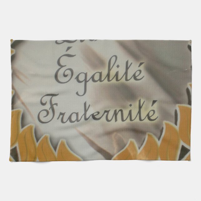 Liberté, Égalité, Brüderlichkeit Geschirrtuch (Horizontal)