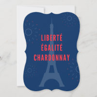 Liberté Égalité Chardonnay Funny Eiffel Tower