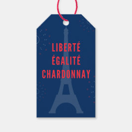 Liberté Égalité Chardonnay Funny Eiffel Tower Geschenkanhänger