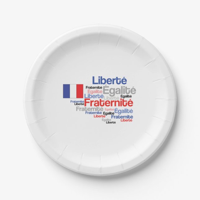 Liberté, Égalité, Fraternité - französische Pappteller (Vorderseite)