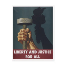 Liberté et justice pour tous — Carte postale pro-U