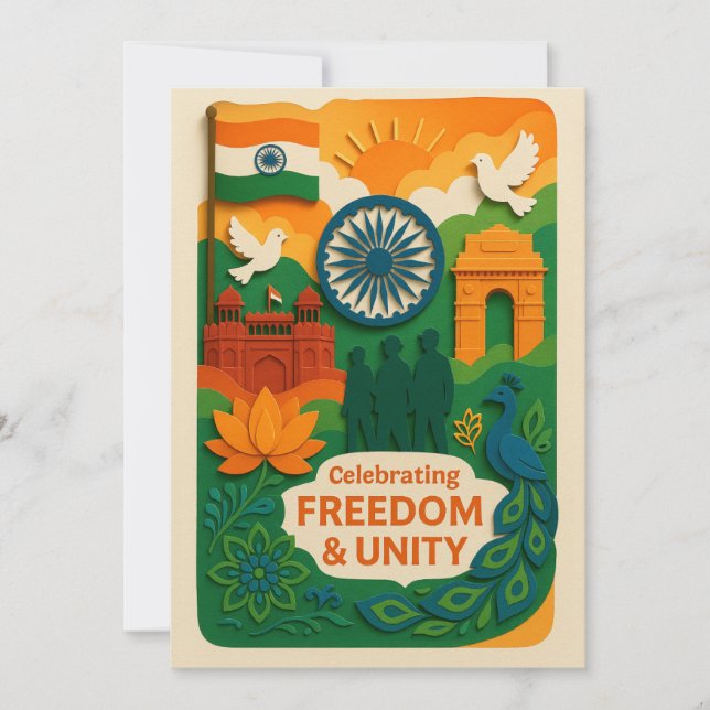 Liberté et Unité Inde Carte (Devant)