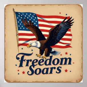Liberté explose le 4 juillet Eagle Poster Imprimer
